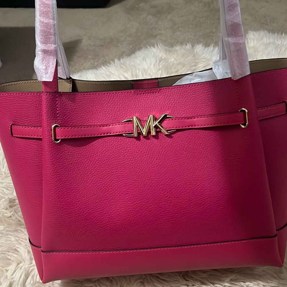 NWT Michael Kors electric pink large belted tote